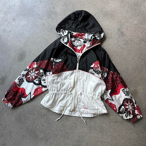 M Women's Vtg Head Windbreaker Jacket Cinched Waist - Picture 1 of 8